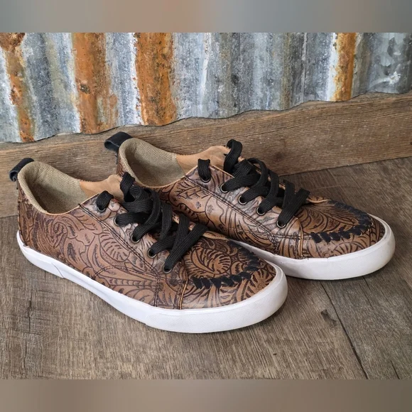 Reba by Justin® Exclusive Susie Floral casual sneaker in brown- Size 9m - Picture 5 of 6